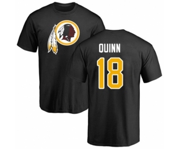 Football Washington Redskins #18 Trey Quinn Black Name & Number Logo T-Shirt