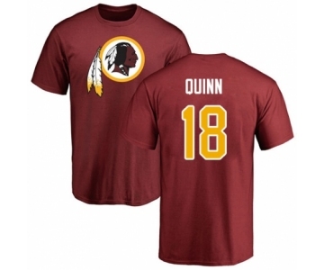 Football Washington Redskins #18 Trey Quinn Maroon Name & Number Logo T-Shirt