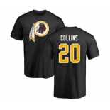 Football Washington Redskins #20 Landon Collins Black Name & Number Logo T-Shirt