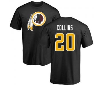 Football Washington Redskins #20 Landon Collins Black Name & Number Logo T-Shirt