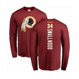 Football Washington Redskins #34 Wendell Smallwood Maroon Backer Long Sleeve T-Shirt