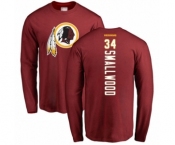 Football Washington Redskins #34 Wendell Smallwood Maroon Backer Long Sleeve T-Shirt