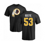 Football Washington Redskins #53 Jon Bostic Black Name & Number Logo T-Shirt