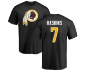 Football Washington Redskins #7 Dwayne Haskins Black Name & Number Logo T-Shirt