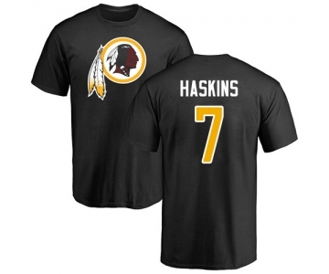 Football Washington Redskins #7 Dwayne Haskins Black Name & Number Logo T-Shirt