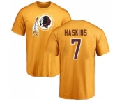 Football Washington Redskins #7 Dwayne Haskins Gold Name & Number Logo T-Shirt