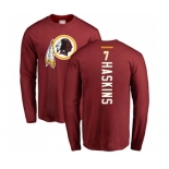 Football Washington Redskins #7 Dwayne Haskins Maroon Backer Long Sleeve T Shirt