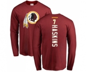 Football Washington Redskins #7 Dwayne Haskins Maroon Backer Long Sleeve T-Shirt