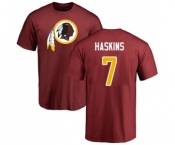 Football Washington Redskins #7 Dwayne Haskins Maroon Name & Number Logo T-Shirt