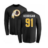 Football Washington Redskins #91 Ryan Kerrigan Black Name & Number Logo Long Sleeve T-Shirt