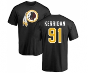 Football Washington Redskins #91 Ryan Kerrigan Black Name & Number Logo T-Shirt