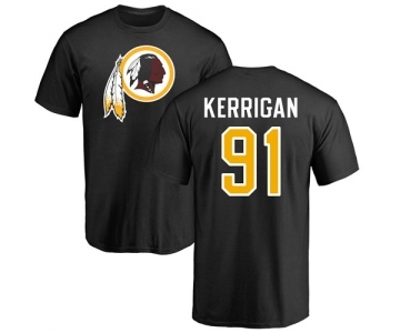 Football Washington Redskins #91 Ryan Kerrigan Black Name & Number Logo T-Shirt