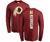 Football Washington Redskins #91 Ryan Kerrigan Maroon Backer Long Sleeve T-Shirt