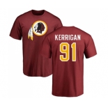 Football Washington Redskins #91 Ryan Kerrigan Maroon Name & Number Logo T-Shirt