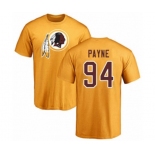 Football Washington Redskins #94 Da'Ron Payne Gold Name & Number Logo T-Shirt