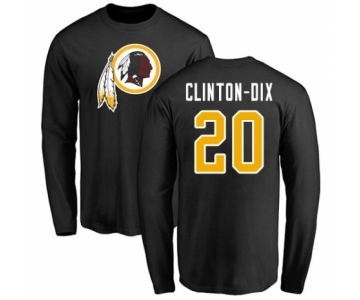 NFL Nike Washington Redskins #20 Ha Clinton-Dix Black Name & Number Logo Long Sleeve T-Shirt