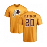 NFL Nike Washington Redskins #20 Ha Clinton-Dix Gold Name & Number Logo T-Shirt