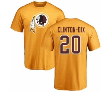 NFL Nike Washington Redskins #20 Ha Clinton-Dix Gold Name & Number Logo T-Shirt