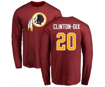 NFL Nike Washington Redskins #20 Ha Clinton-Dix Maroon Name & Number Logo Long Sleeve T-Shirt