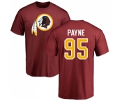 NFL Nike Washington Redskins #95 Da'Ron Payne Maroon Name & Number Logo T-Shirt