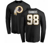 NFL Nike Washington Redskins #98 Matt Ioannidis Black Name & Number Logo Long Sleeve T-Shirt