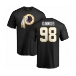 NFL Nike Washington Redskins #98 Matt Ioannidis Black Name & Number Logo T-Shirt