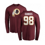 NFL Nike Washington Redskins #98 Matt Ioannidis Maroon Name & Number Logo Long Sleeve T-Shirt