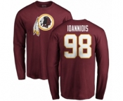 NFL Nike Washington Redskins #98 Matt Ioannidis Maroon Name & Number Logo Long Sleeve T-Shirt