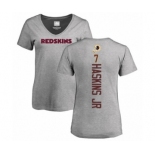 Football Women Washington Redskins #7 Dwayne Haskins Ash Backer T-Shirt