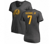 Football Women Washington Redskins #7 Dwayne Haskins Ash One Color T-Shirt