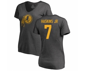 Football Women Washington Redskins #7 Dwayne Haskins Ash One Color T-Shirt