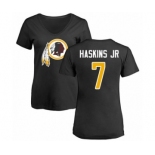 Football Women Washington Redskins #7 Dwayne Haskins Black Name & Number Logo T-Shirt