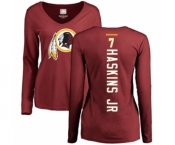 Football Women Washington Redskins #7 Dwayne Haskins Maroon Backer Long Sleeve T-Shirt