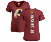 Football Women Washington Redskins #7 Dwayne Haskins Maroon Backer T-Shirt