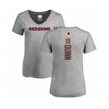 Football Women's Washington Redskins #18 Trey Quinn Ash Backer T-Shirt