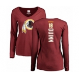 Football Women's Washington Redskins #18 Trey Quinn Maroon Backer Long Sleeve T-Shirt