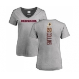 Football Women's Washington Redskins #20 Landon Collins Ash Backer T-Shirt