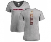 Football Women's Washington Redskins #20 Landon Collins Ash Backer T-Shirt