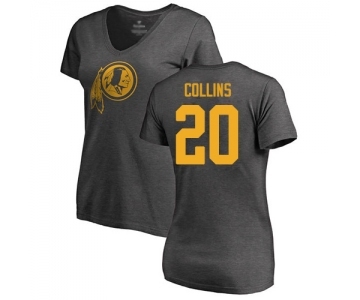 Football Women's Washington Redskins #20 Landon Collins Ash One Color T-Shirt