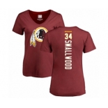 Football Women's Washington Redskins #34 Wendell Smallwood Maroon Backer T-Shirt