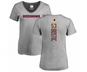 Football Women's Washington Redskins #53 Jon Bostic Ash Backer T-Shirt