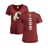 Football Women's Washington Redskins #7 Dwayne Haskins Maroon Backer T-Shirt