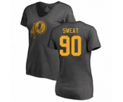 Football Women's Washington Redskins #90 Montez Sweat Ash One Color T-Shirt