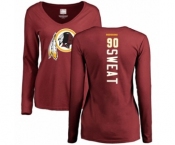 Football Women's Washington Redskins #90 Montez Sweat Maroon Backer Long Sleeve T-Shirt