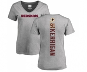 Football Women's Washington Redskins #91 Ryan Kerrigan Ash Backer T-Shirt