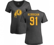 Football Women's Washington Redskins #91 Ryan Kerrigan Ash One Color T-Shirt