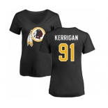 Football Women's Washington Redskins #91 Ryan Kerrigan Black Name & Number Logo T-Shirt