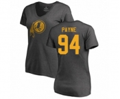 Football Women's Washington Redskins #94 Da'Ron Payne Ash One Color T-Shirt