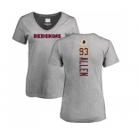 NFL Women's Nike Washington Redskins #93 Jonathan Allen Ash Backer T-Shirt