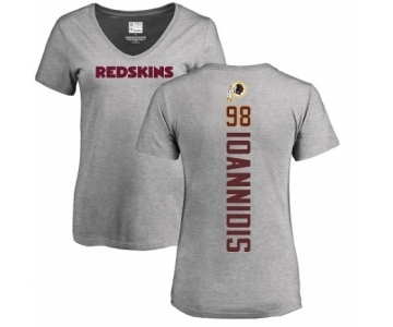 NFL Women's Nike Washington Redskins #98 Matt Ioannidis Ash Backer T-Shirt